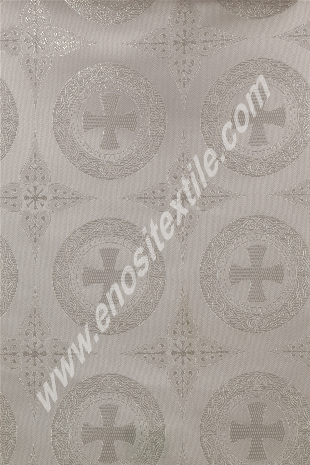 KL-025 White-Silver Brocade Fabrics